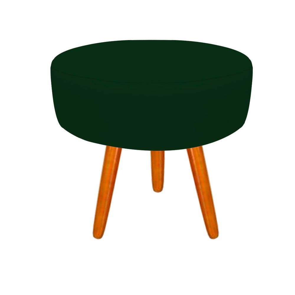 Puff Decorativo Lavinia Suede Pes Castanho - SSX Multicoisas