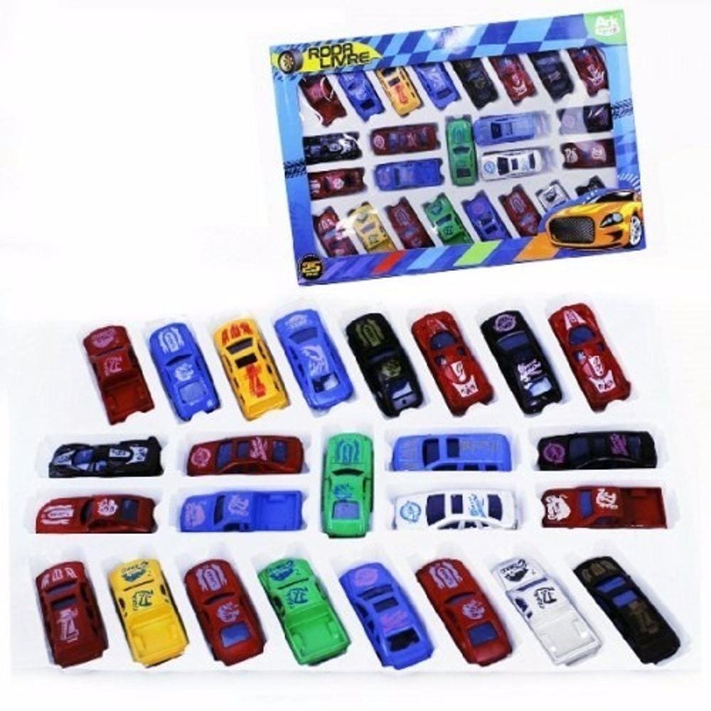 Kit com 25 Mini Carros Coleção Esporte Plástico