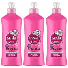 Kit 3 Creme para Pentear Seda Cocriações Ceramidas Brilho 300ml