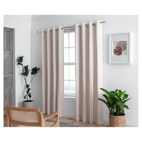 Cortina Para Sala Quarto Naturalle Basco 4,00 x 2,60 m Bege Com Ilhós