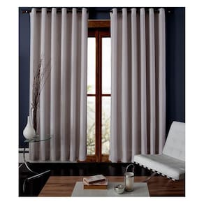 Cortina Para Sala Quarto Rústica Madras 2,60 x 1,70 m Bege Com Ilhós