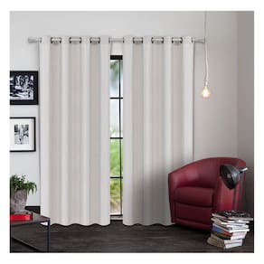 Cortina Para Sala Quarto Rústica Veneza 2,60 x 1,70 m Nude Duas Fibras Com Ilhós