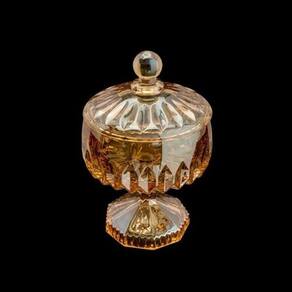 Bomboniere / Potiche De Cristal C/ Pé Louise Âmbar - Wolff