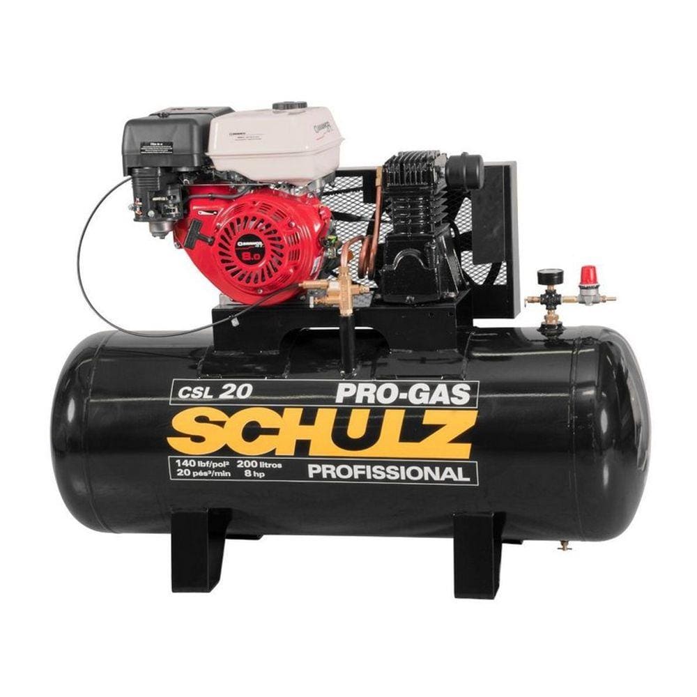 Compressor De Ar Schulz - Csl 20/200 Pro-Gas - 20 Pés 200 Litros 8hp Gasolina