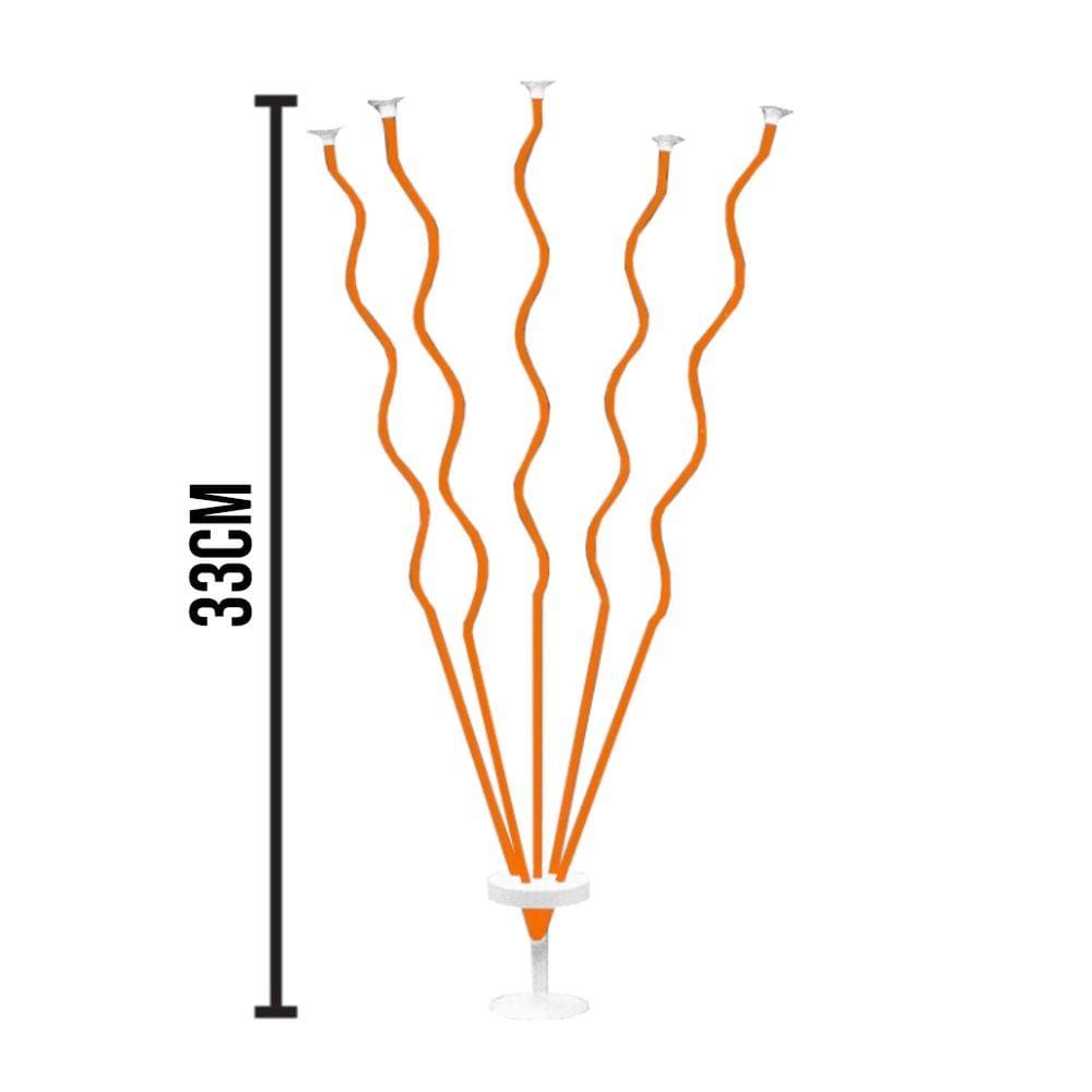 Suporte para Balão Espiral Laranja - 5 Hastes