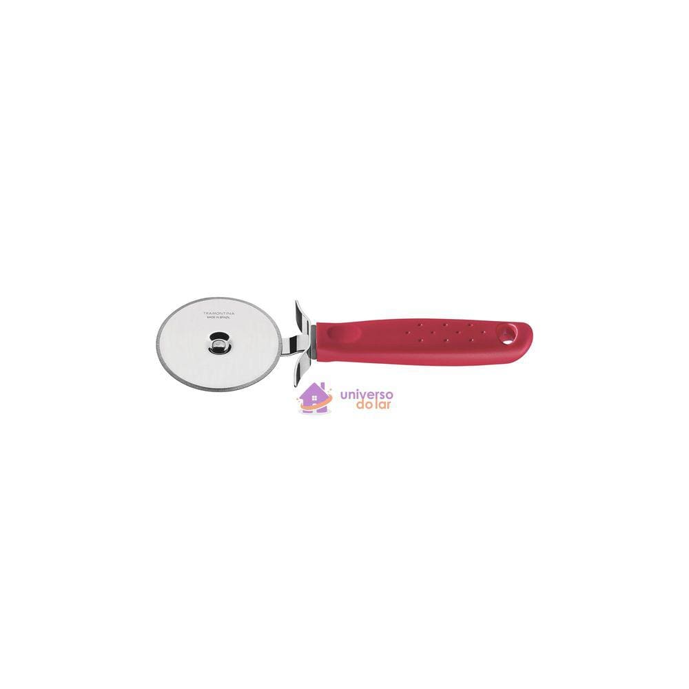 Cortador para Pizza Tramontina Utilitá em Aço Inox com Cabo de Polipropileno Vermelho Tramontina