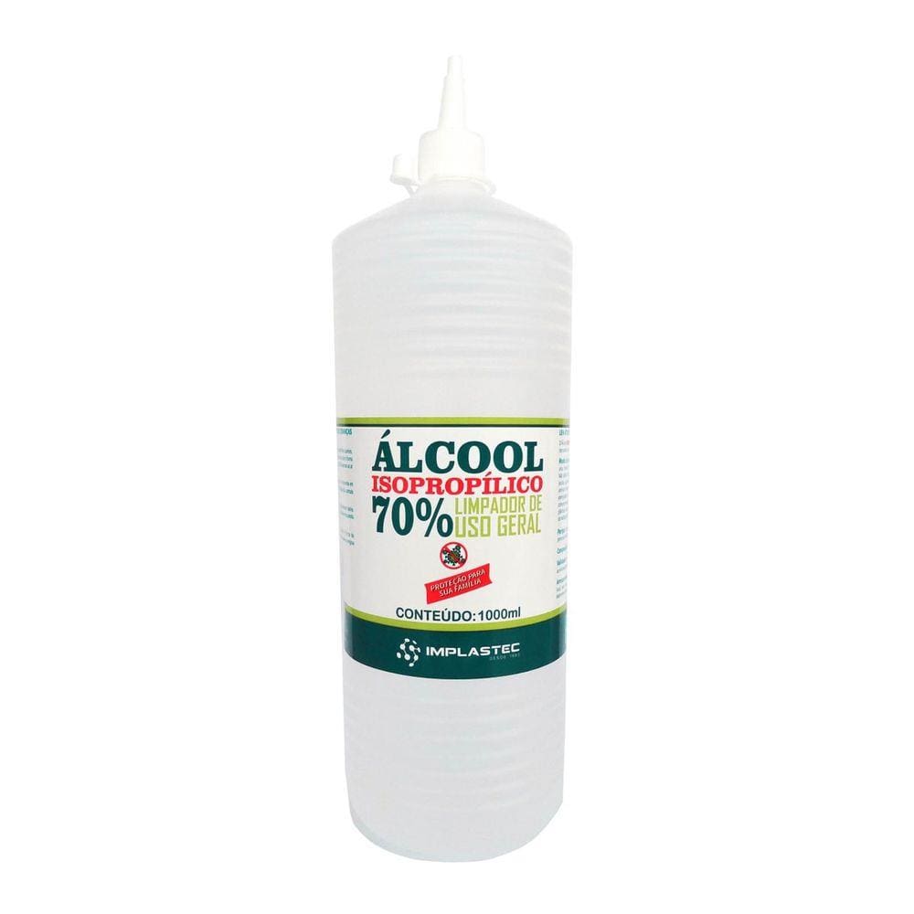 Alcool Isopropilico 70% 1 Litro Com Bico Aplicador
