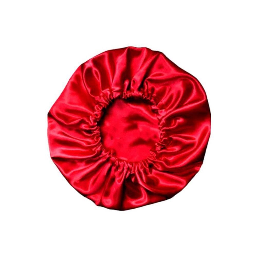 Touca De Cetim Dupla Face Com Regulador Ajustável Vermelho