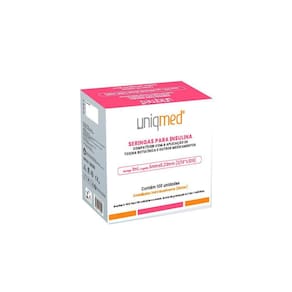 Kit 500Un Seringa Toxina Insulina Uniqmed 1,0Ml 5X0,23 32G