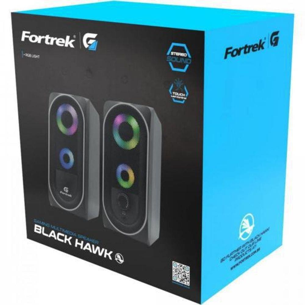 Caixa De Som Multimídia Gamer Black Hawk Rgb Fortrek G