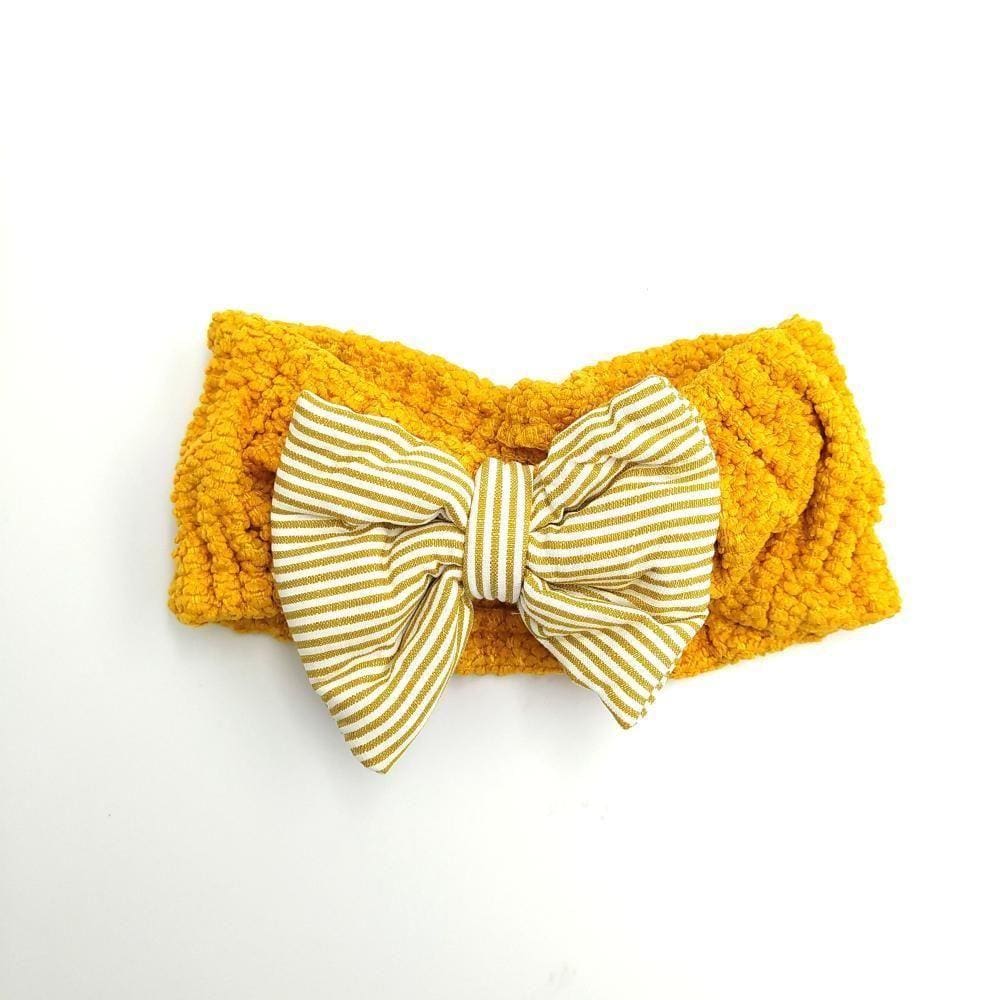 Headband Tiara de Microfibra com Top Amarelo