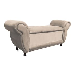 Recamier com Baú Itália Suede Bege