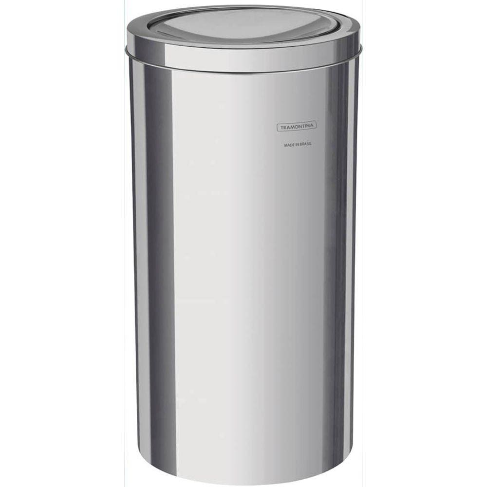 Lixeira Inox Tramontina Swing com Acabamento Polido e Tampa Basculante 20 L Tramontina