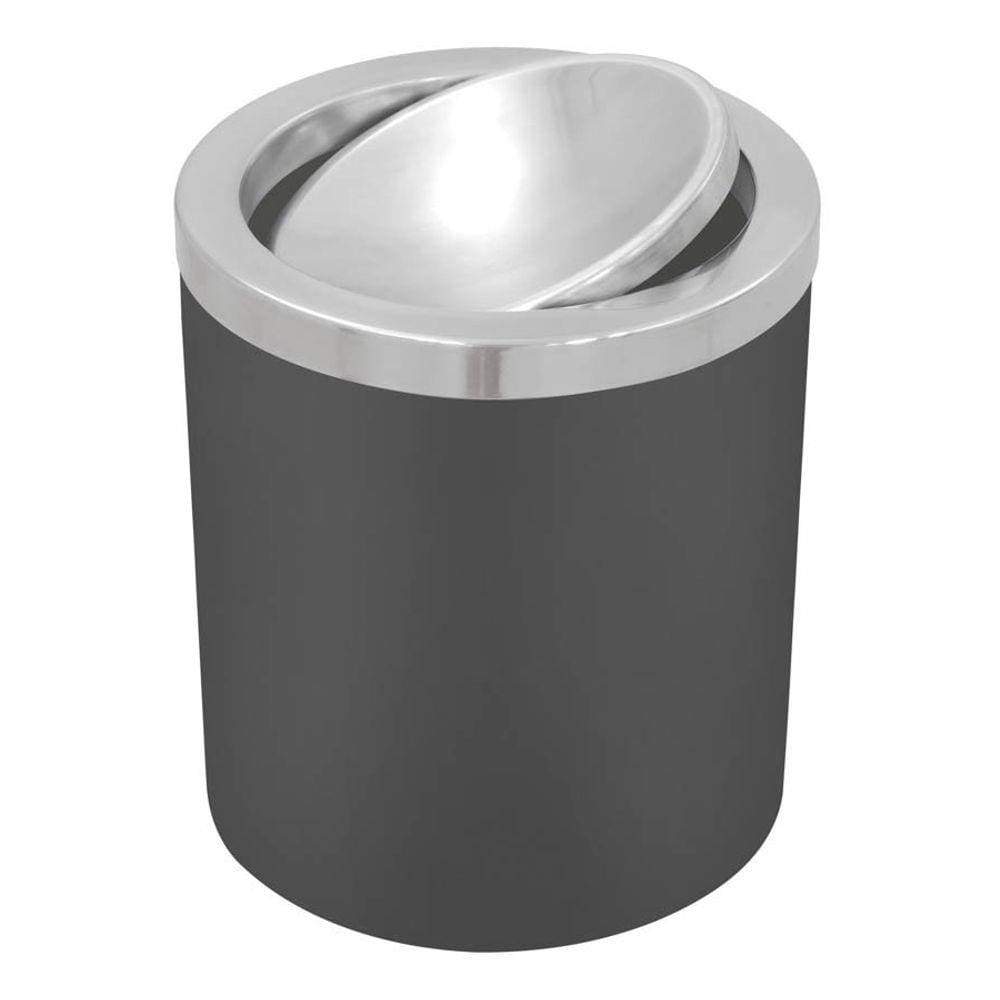 Lixeira Tramontina Útil Basculante Aço Inox com Acabamento Polido e Corpo em Polipropileno Preto 5L Tramontina