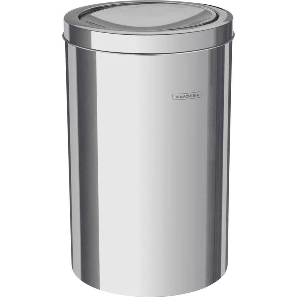 Lixeira Inox Tramontina Swing com Acabamento Polido e Tampa Basculante 12 L Tramontina