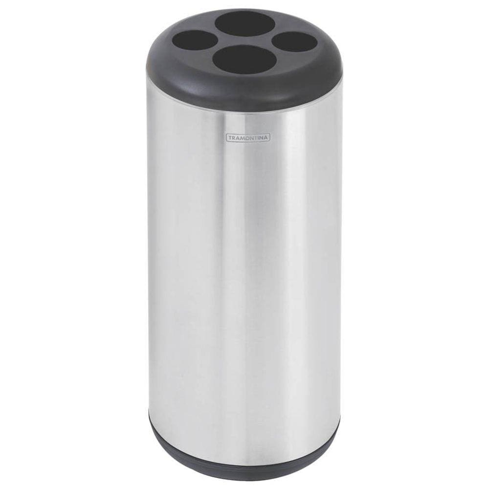 Lixeira Inox Tramontina Porta Copos Scotch Brite Base e Aro em Polipropileno 31 L Tramontina