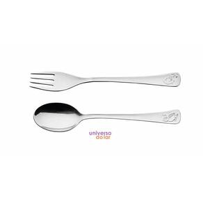 Jogo de Talheres Infantil Tramontina Baby Acabamento Brilho com Desenho em Alto Relevo 2pçs Aço Inox
