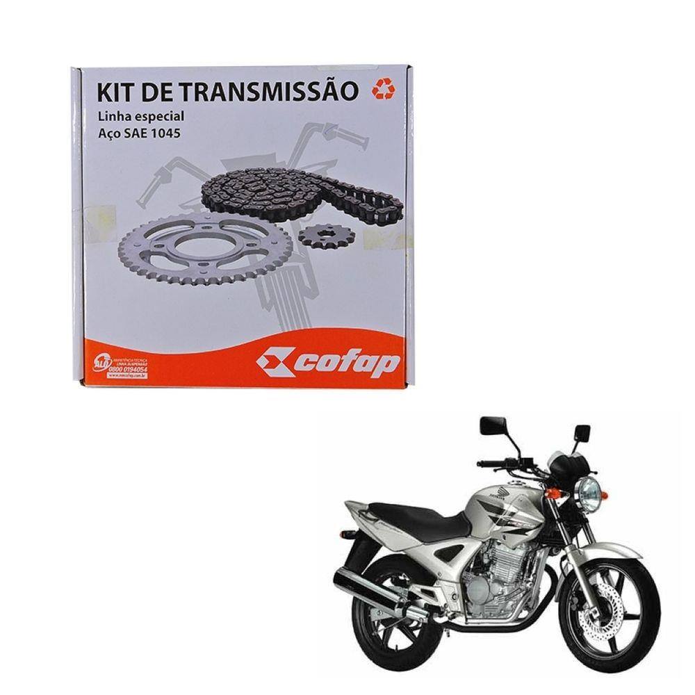 Kit Relação Transmissão Honda Cbx 250 Twister 2001 até 2008 Aço