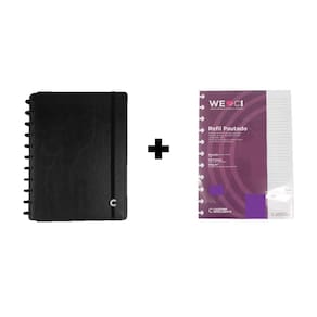 Kit Caderno Inteligente Basic Black e Refil Pautado Grande
