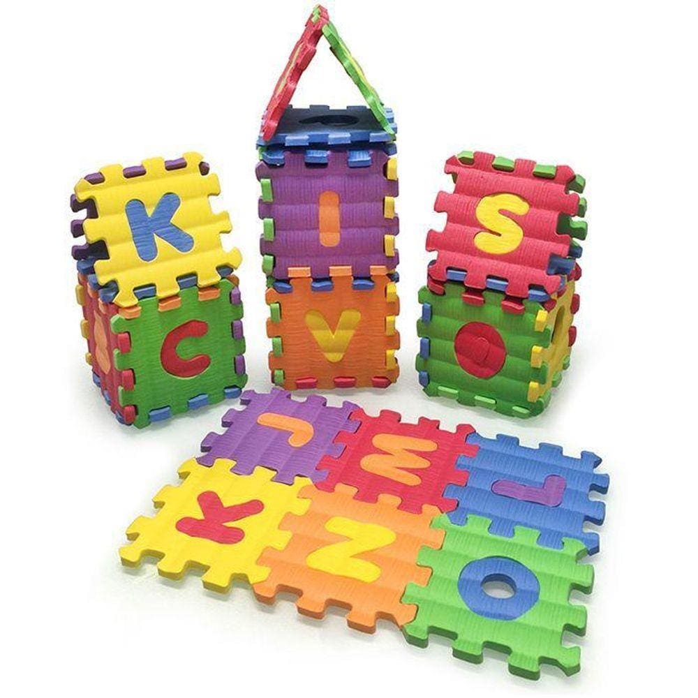 Tapete Eva AlfaNumérico  pequeno CASTELO 8x8cm x 10mm 36 pçs