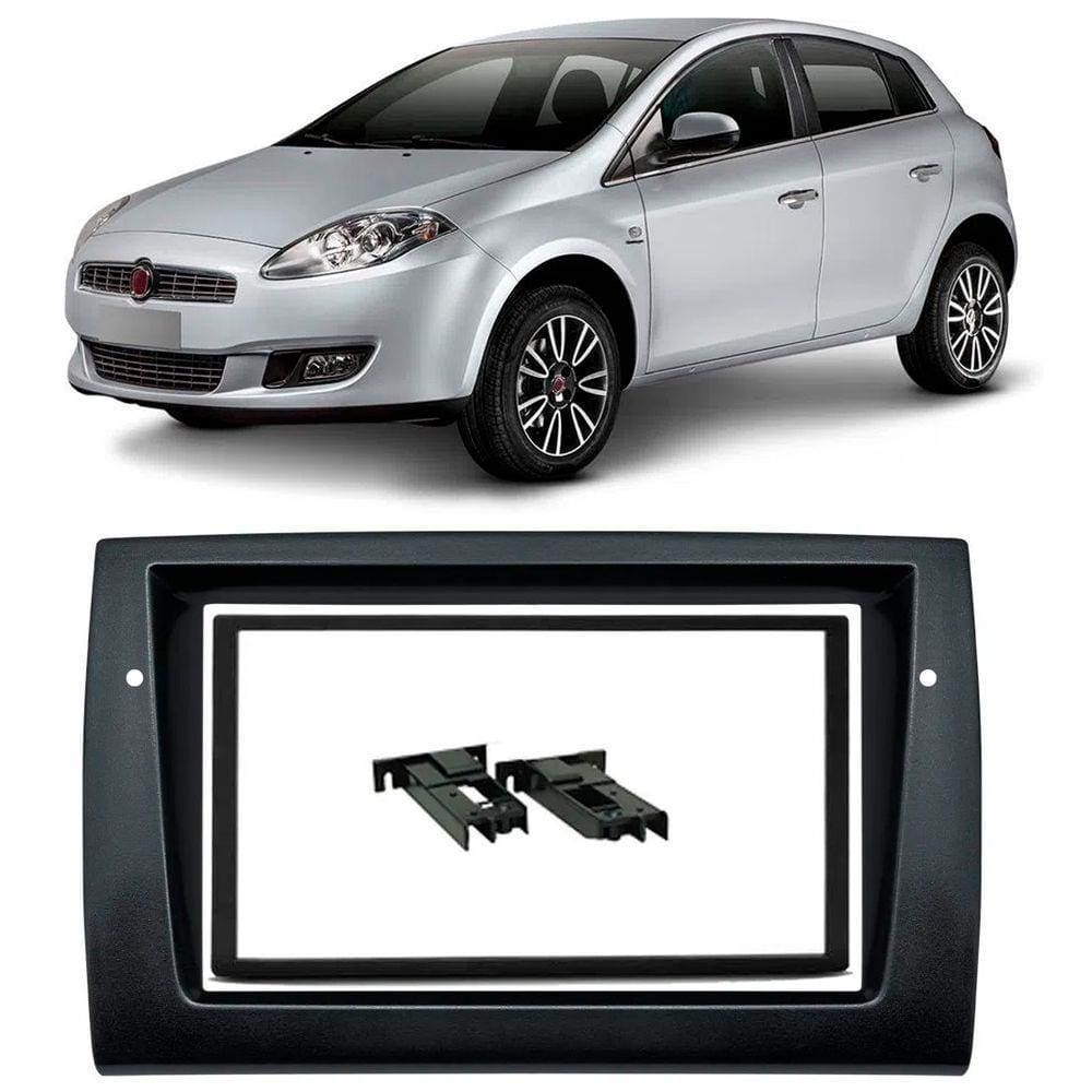 Moldura de Painel 2 Din 7” Polegadas Fiat Bravo - Preto