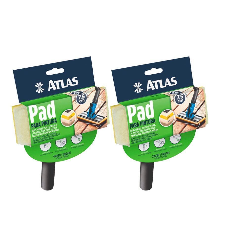 Kit 2 Pad Pintura C/ Cabo Ajustavel Pintura Vernizes, Stain
