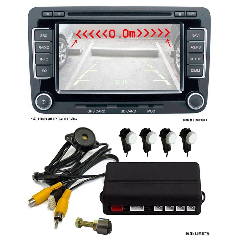 Sensor De Estacionamento para Multimídia OEM - Acabamento 4 Sensores