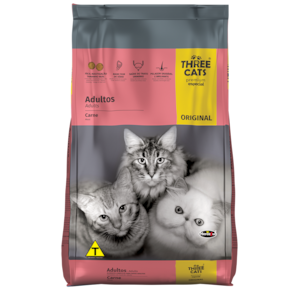 Ração sabor Carne para Gatos Adultos Three Cats 1 Kg