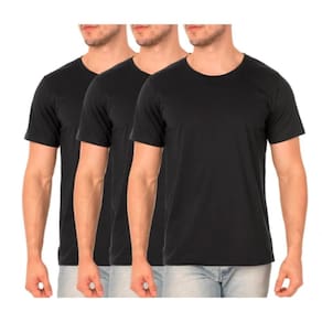 Kit 3 Camisetas Algodão Masculinas Lisa Conforto Dia a Dia
