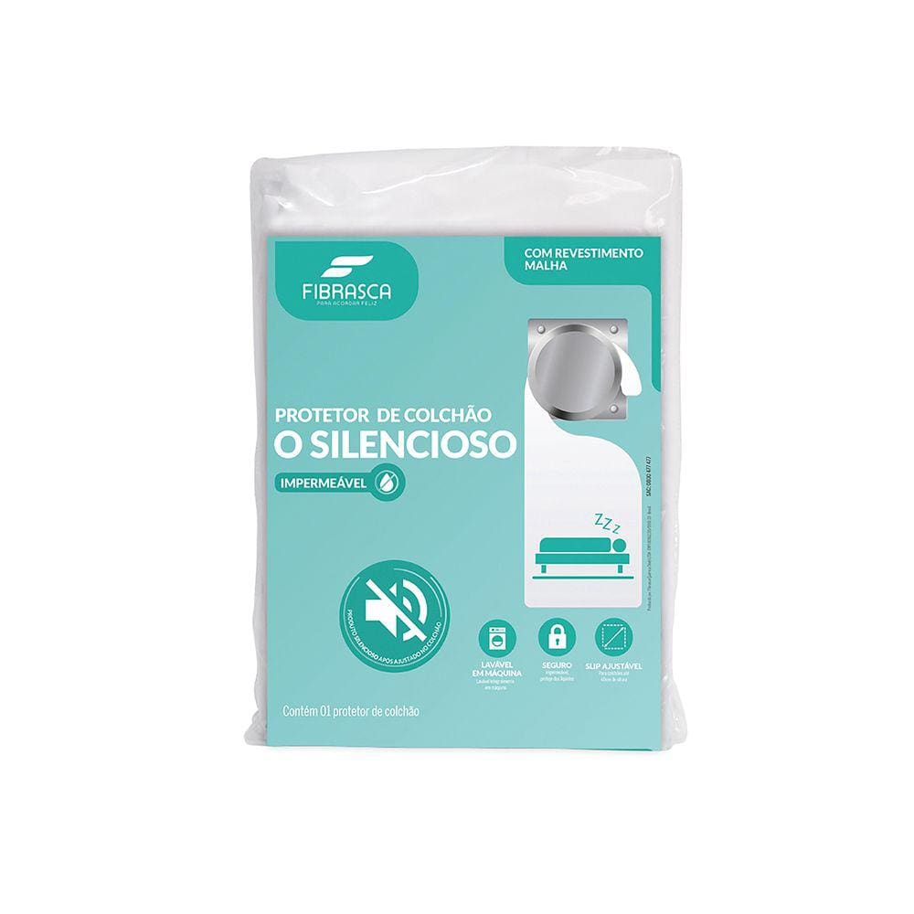 Protetor de Colchão Impermeável Silencioso Slip Malha - Queen Size 160x200cm - Fibrasca