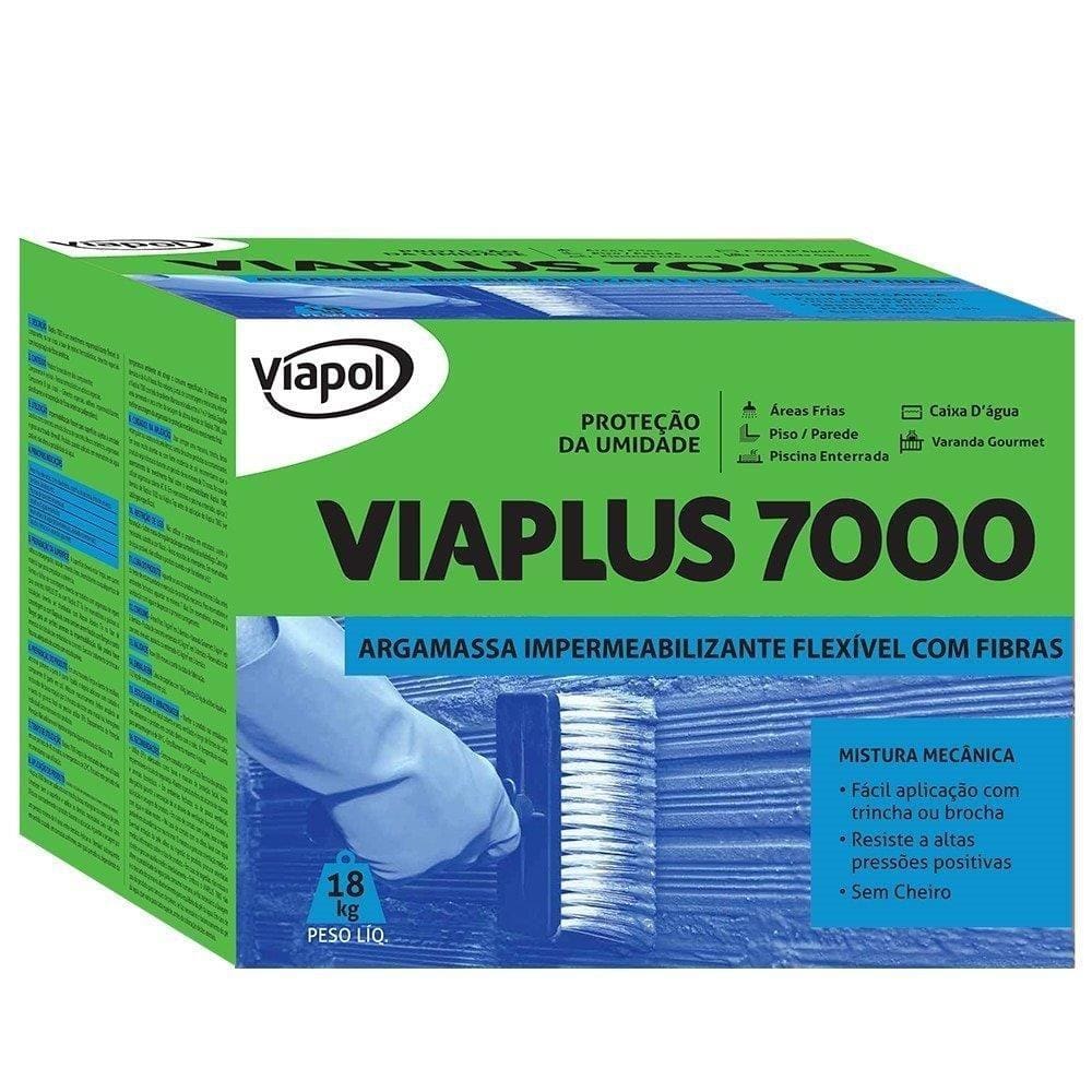 Impermeabilizante Viaplus 7000 Argamassa Flexível com Fibras 18Kg