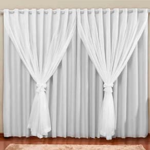 Cortina Blackout Pvc com Voil Tecido 2,8 M X 1,6 M em 4 Opções de Cores - Casa Dona