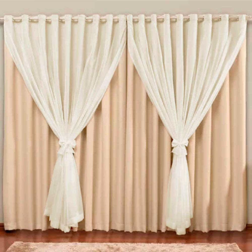 Cortina Blackout Pvc com Voil Tecido 2,8 M X 2,3 M em 4 Opções de Cores - Casa Dona