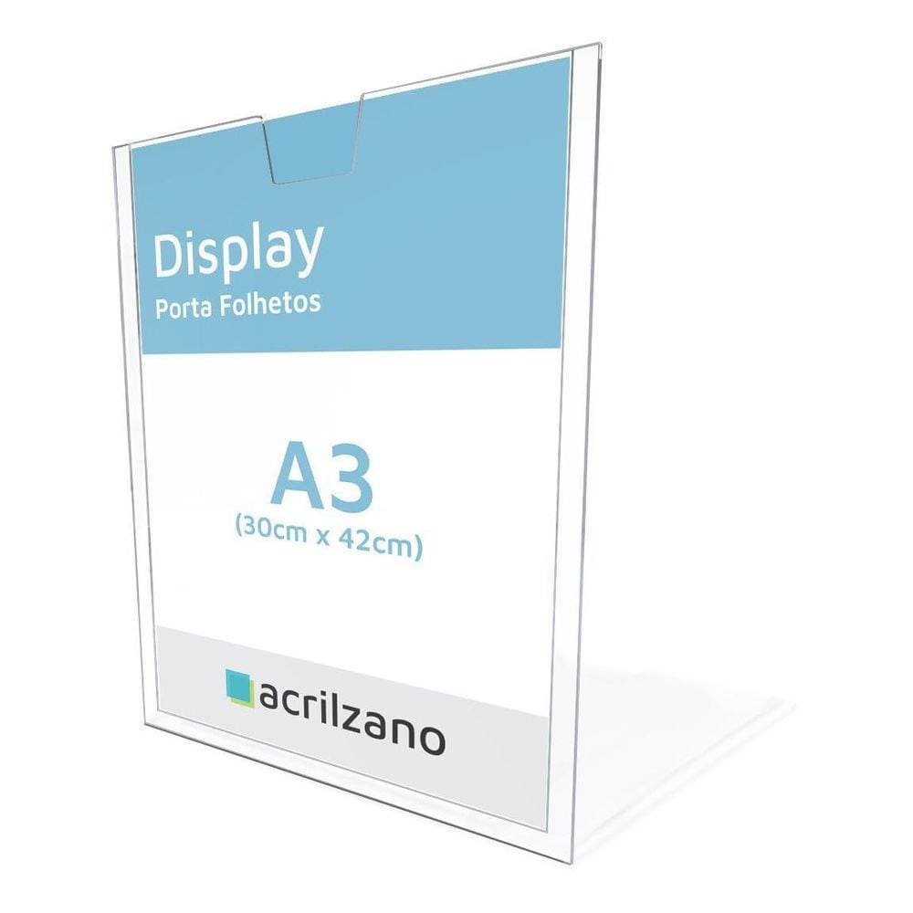 Kit 10 Display Expositor Acrilico Mesa A3 30X42 Porta Folha