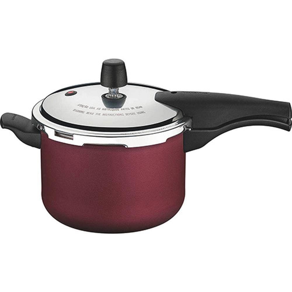 Panela De Pressão 4,5l Antiaderente Teflon Vermelha - Tramontina
