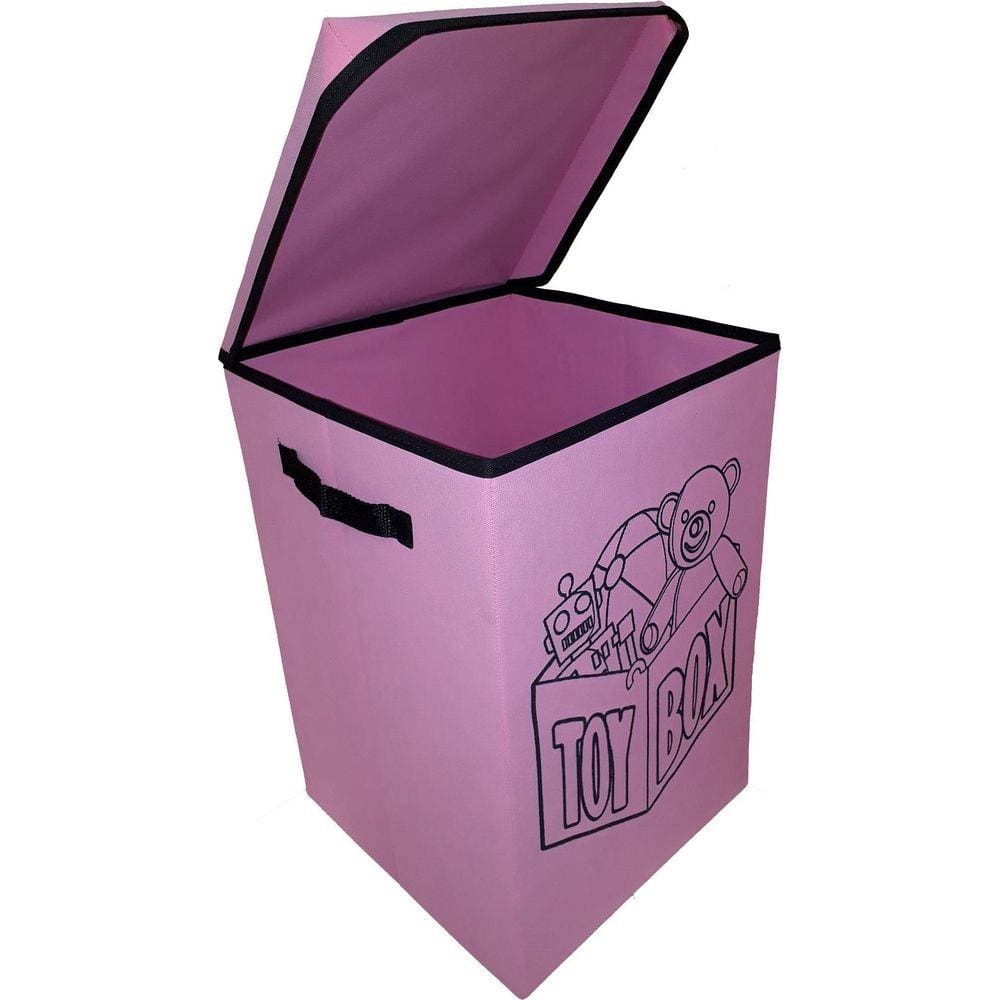 Cesto Baú Para Guardar Brinquedos Objetos Armazenar Rosa