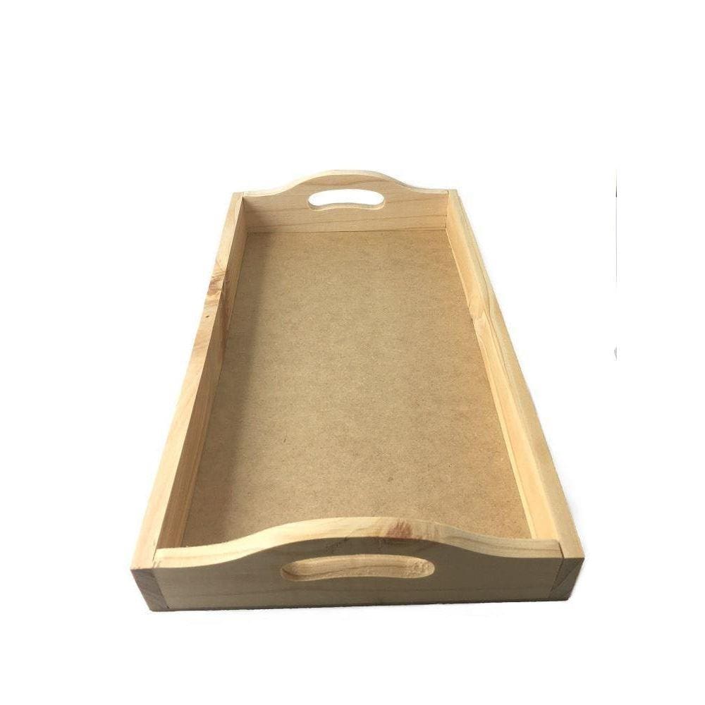 Bandeja Pinus Com Pegador - 40X22X6,5 Cm