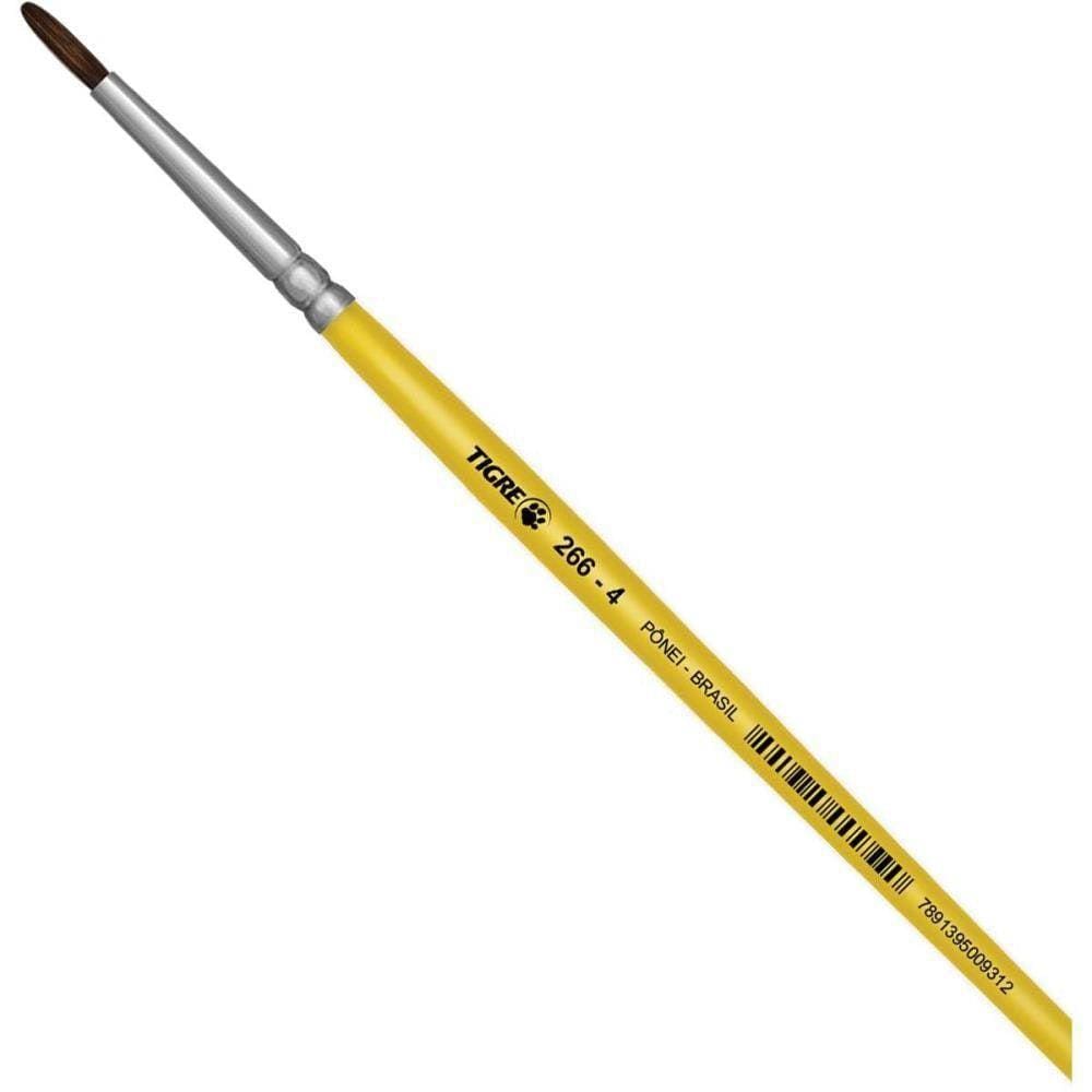 Pincel Escolar Redondo 266 N.04 Amarelo