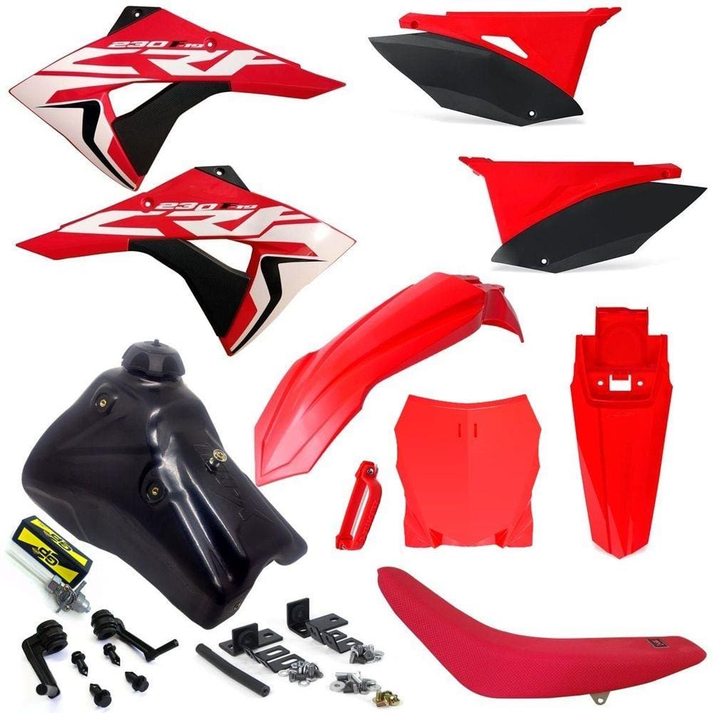 Kit Carenagem Plástico Crf 230 Tanque 7 Litros Torneira De Gasolina Number
