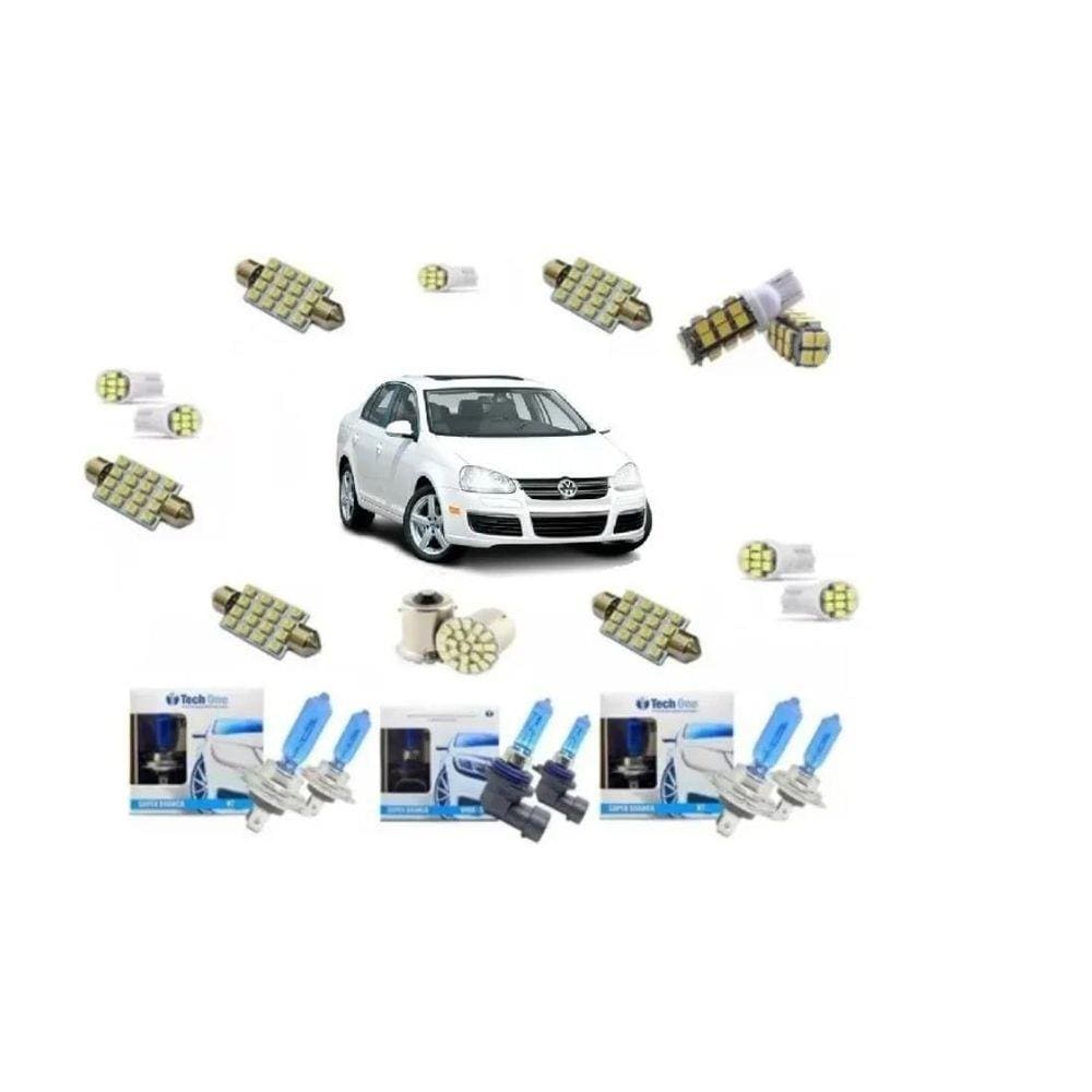 Jetta Kit Lâmpadas 2007 2008 2009 2010 Brancas Farois + Led