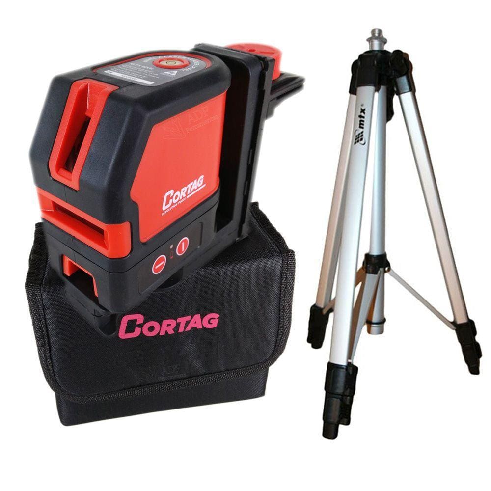 Nivel a Laser Profissional Cortag + Tripe Para Nivel a Laser MTX + Adaptador