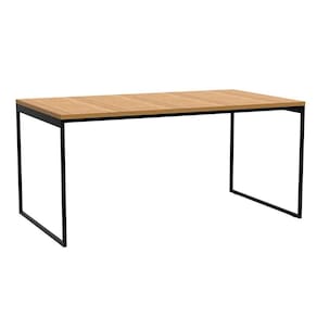 Mesa de Jantar Retangular Stanford Carvalho e Preta 135 cm