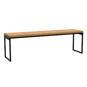Banco de Jantar 2 Lugares Stanford Carvalho e Preto 120 cm