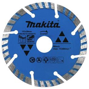 Disco Diamantado 105Mm Seg Turbo Makita Concrete/Granite