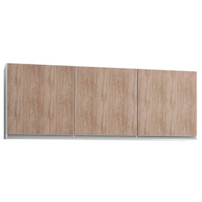 Armário Aéreo 150cm 3 Portas Argélia Branco/Castanho - Lumil