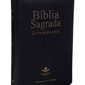Livro Bíblia Sagrada Rc Letra Gigante Md - Com Zíper - Preta