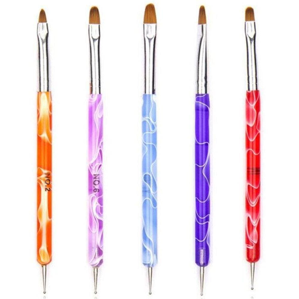 Kit Com 5 Pincéis Boleadores Unha Gel Profissional Acrigel