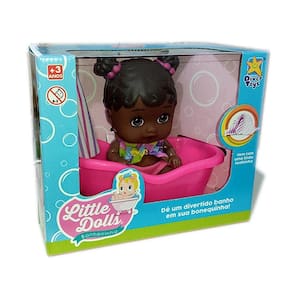 Boneca Little Dolls Banheirinha - Negra - Divertoys