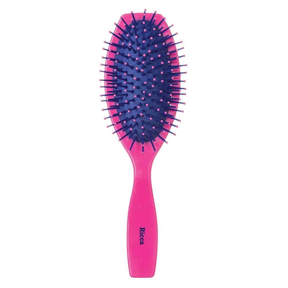 Escova de Cabelo Pink Oval Almofadada Ricca Belliz