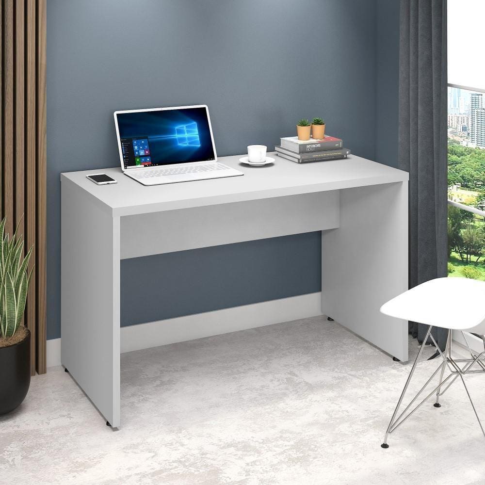 Mesa Escrivaninha 120cm Escritório Home Office Cinza
